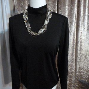 Gorgeous Black Elastic Sweater – French-Inspired Style (Petite Small)